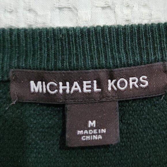 Michael Kors Men's Dark Green Long Sleeve Light Weight Sweater Size Medium - Picture 8 of 10